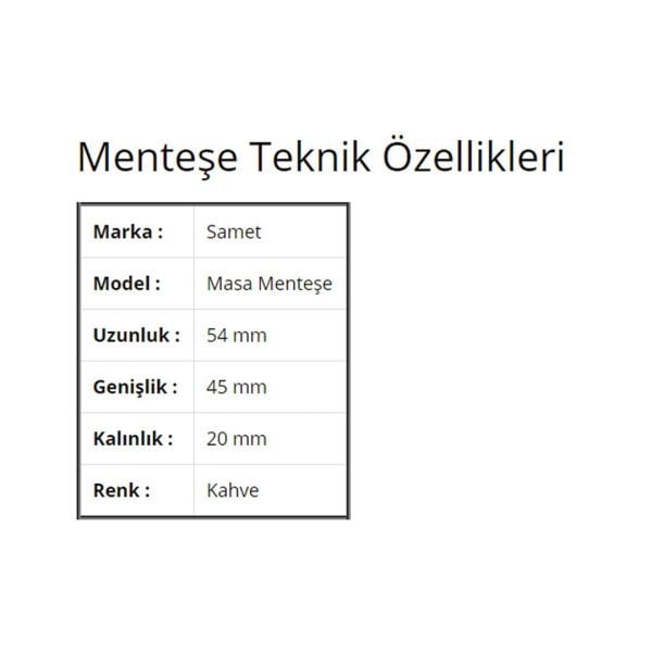 (#) Masa Menteşesi