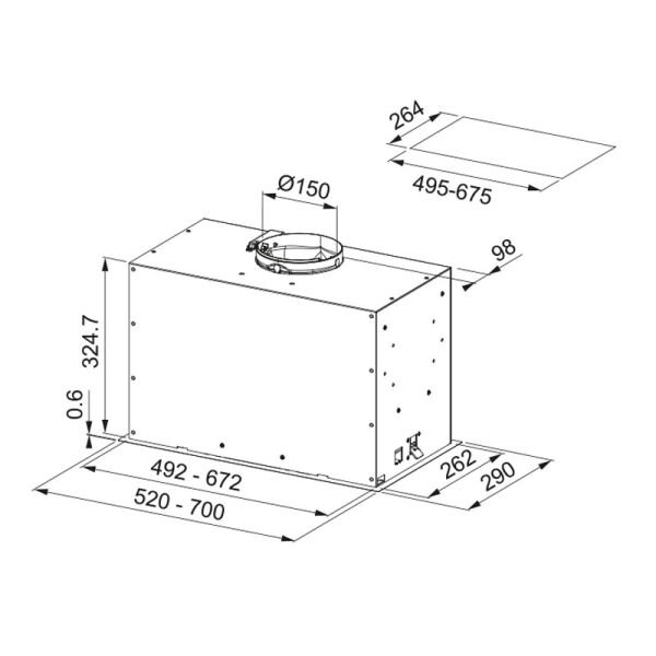 Davlumbaz FBFE BK MATT A52 Mat Siyah