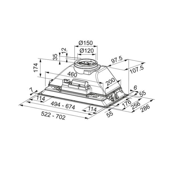 Ankastre Davlumbaz FBI 705 BK 305.0689.925