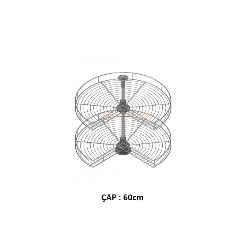 Dolap İçi Döner Sepet Tel 3/4 Krom Çap 60 cm