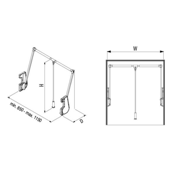 S-6014-W Gardrop Asansörü 15 Kg - Beyaz