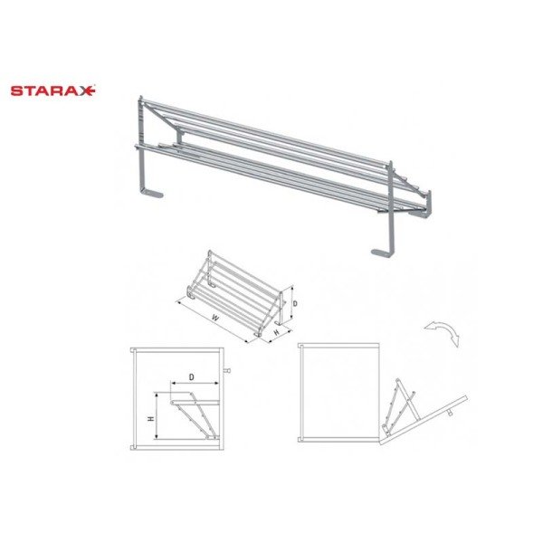 S-6141-C İki Raflı Kapağa Monte Ayakkabılık 60cm