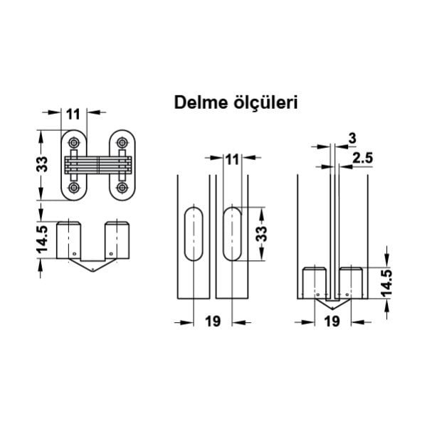 Gizli Menteşe 32mm Pls Kahverengi