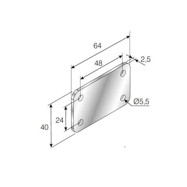 Mesan 4 Delik 40mm Düz Tip