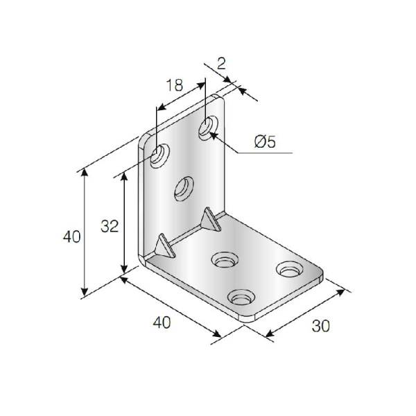 Mesan 30mm Köşe Sacı 40x40mm