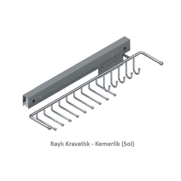 S-6060-C Raylı Kravat-Kemerlik Metal Sol