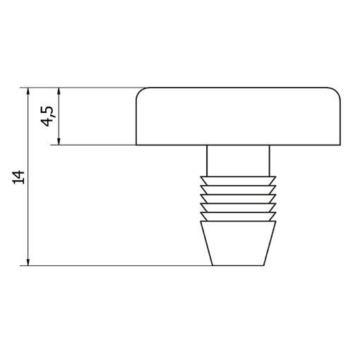 Yuvarlak Baza Dübeli Ø 16mm Beyaz