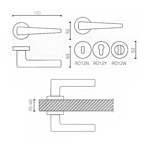 BUTTO Füme Saten  Kapı Kolu
