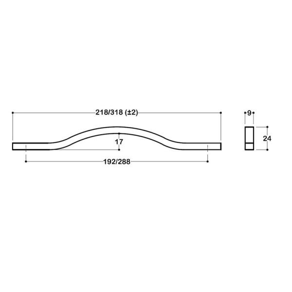 7050 Mat Siyah Kulp 288 mm