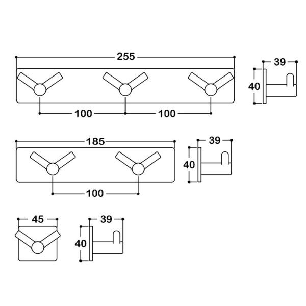 2325 Mat Siyah Askı