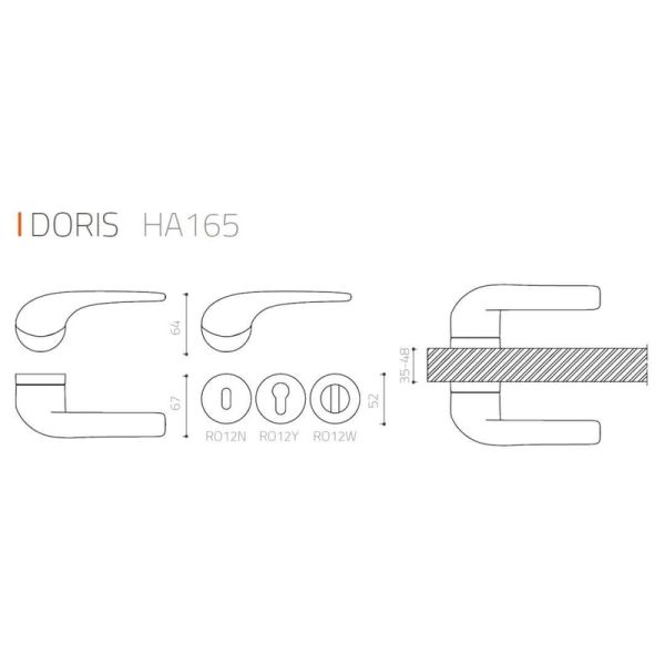 DORIS Nikel Saten  Kapı Kolu