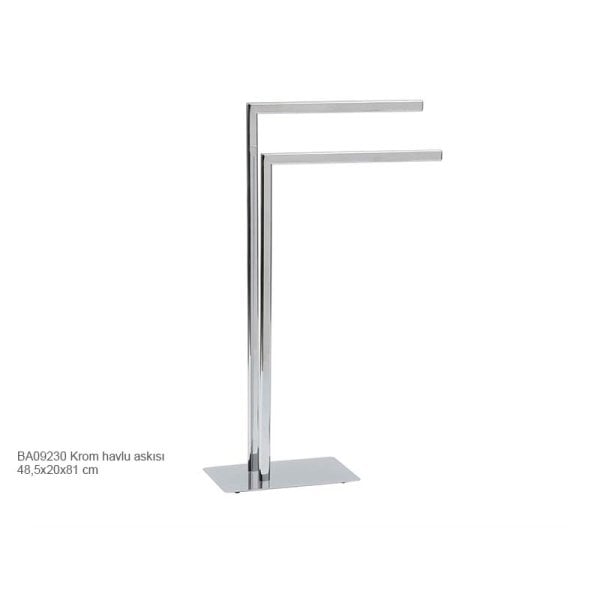 BA09230 Ayaklı 2 li Havluluk Krom