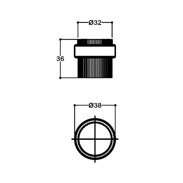 1017 38 mm Kapı Stobu Mat Siyah