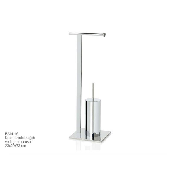 BA14116 Ayaklı Wc Kağıt + Fırça Krom