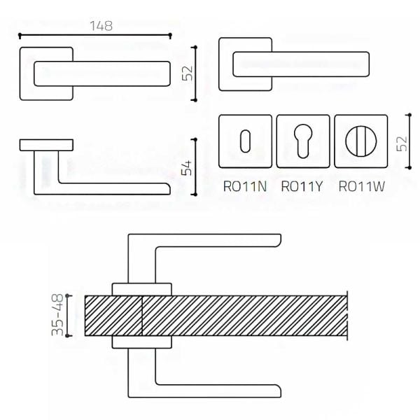 FOSIL Nikel Saten  Kapı Kolu