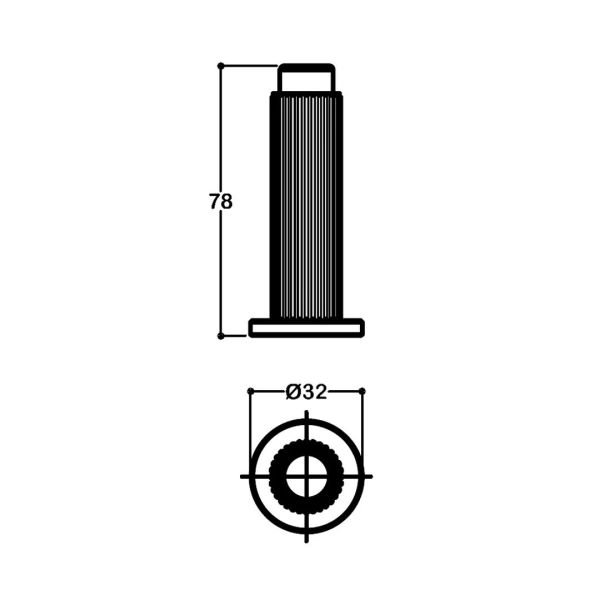 1019 32 mm Kapı Stobu Füme Saten