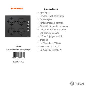 Ocak CS5335B 60cm Siyah