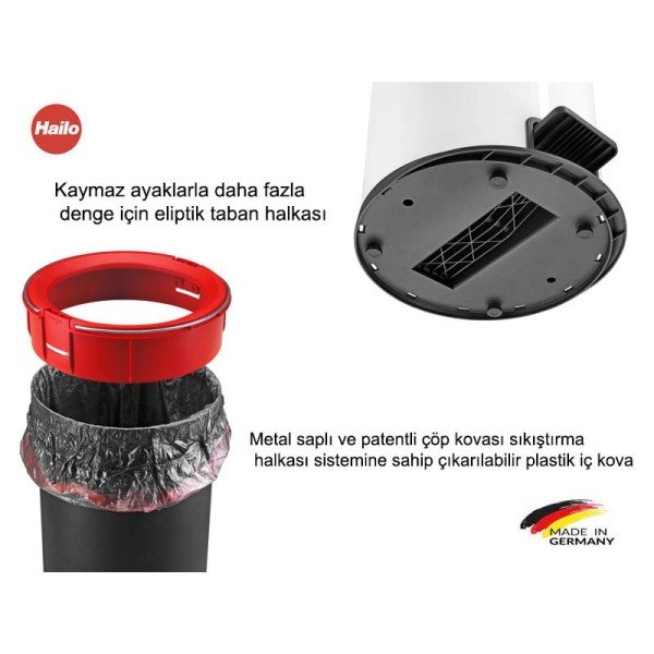 0517-060 Çöp Kovası Pure M Siyah 12 Lt