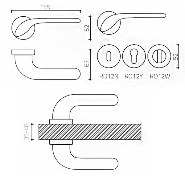 PALMA Füme Saten  Kapı Kolu