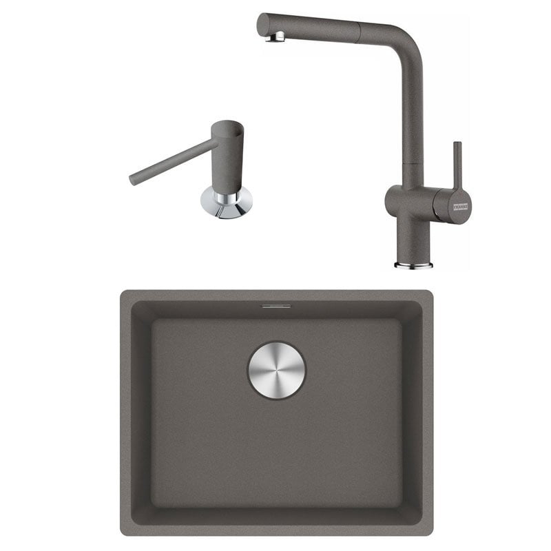 MRG 110-52 Stone Grey Evye+Active Plus Doccia Batarya+Sabunluk Set