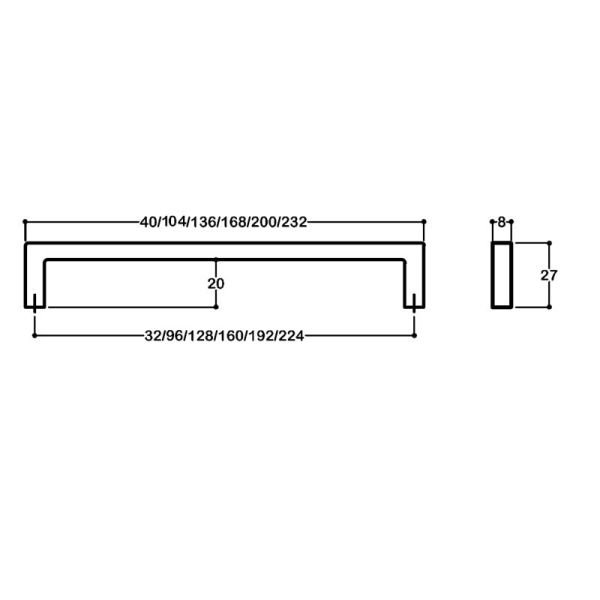 7938 Mat Siyah Kulp 320 mm