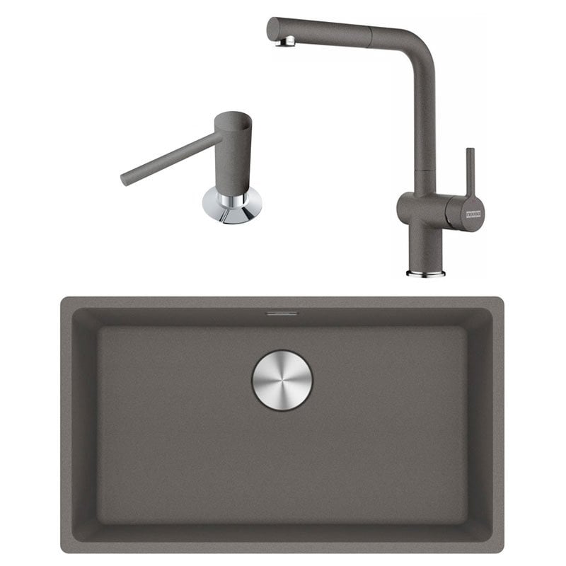 MRG 110-72 Stone Grey Evye+Active Plus Doccia Batarya+Sabunluk Set