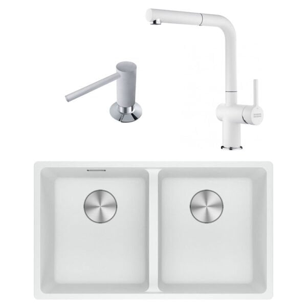 MRG 120-35-35 Evye+Active Plus Doccia Batarya+Sabunluk Bianco Set