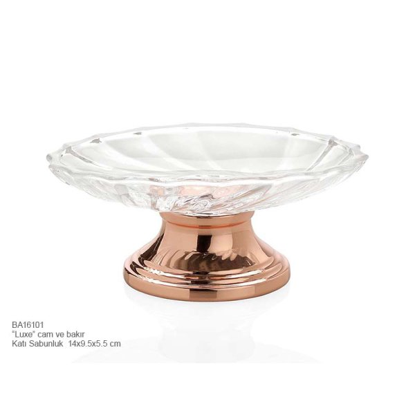 BA16101 Katı Sabunluk Cam-Rose