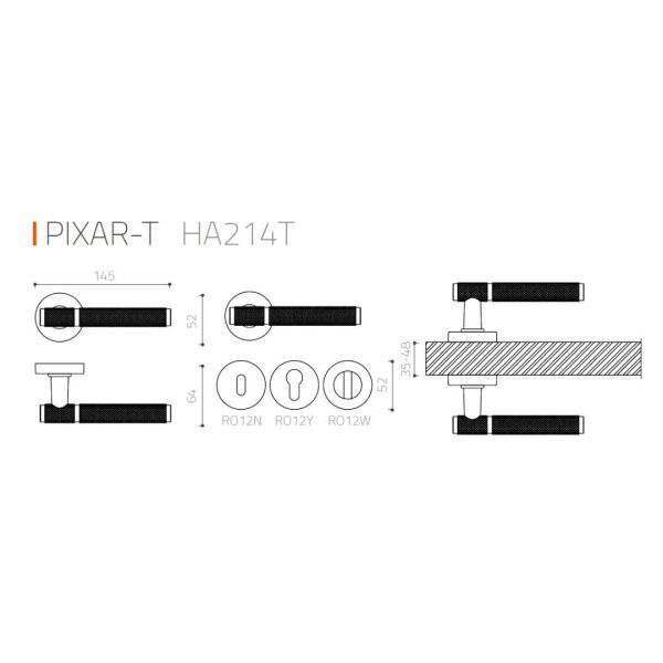 PIXAR-T Mat Acı Kahve  Kapı Kolu