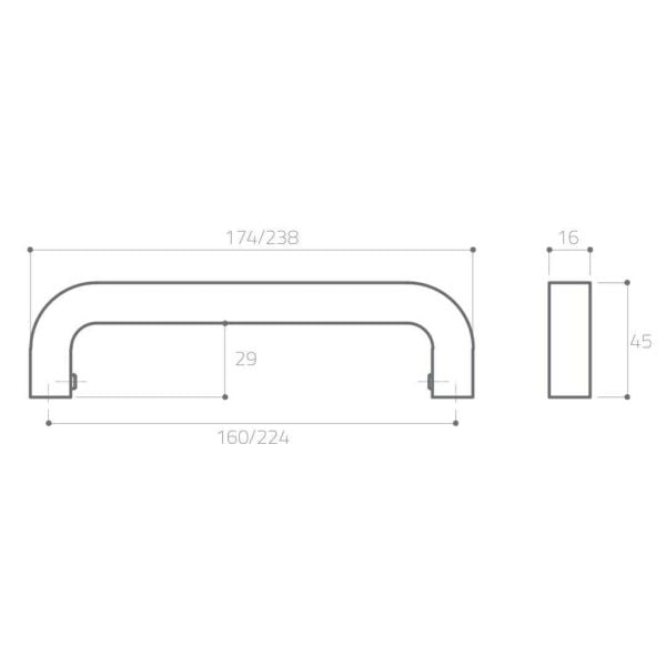9505 224 mm Çekme Kol Nikel Saten