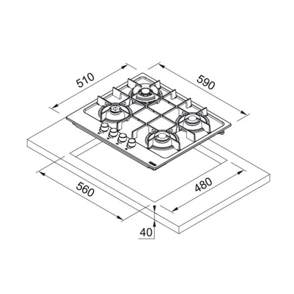 Ocak FHMA 604 3G DC BK C 106.0734.774