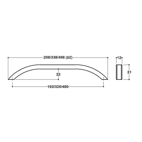 8161 Krom / Beyaz Kulp 320 mm