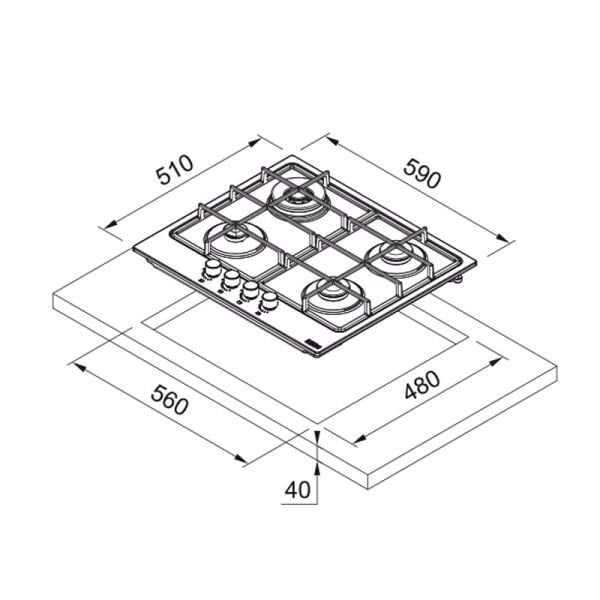 Ocak FHSM 604 3G DC BK C 106.0734.773