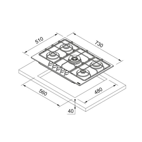 Ocak FHSM 755 4G DC BK C 106.0734.776