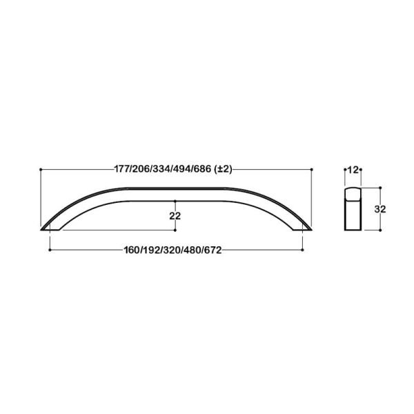 8175 Mat Siyah Kulp 320 mm
