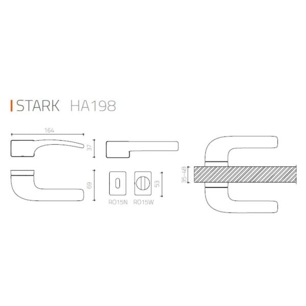 STARK Nikel Saten  Kapı Kolu