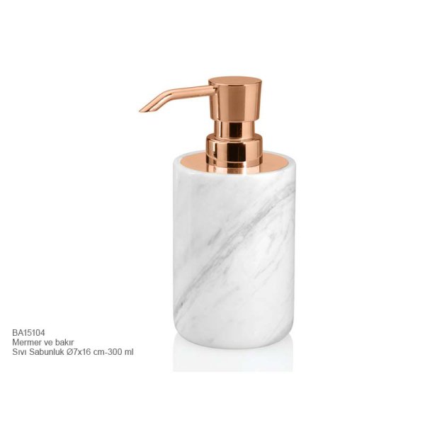 BA15104 Sıvı Sabunluk Mermer/Rose