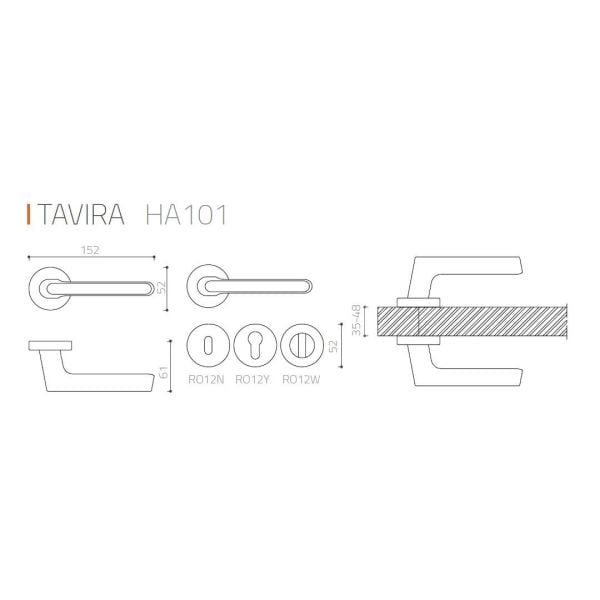 TAVIRA Krom  Kapı Kolu