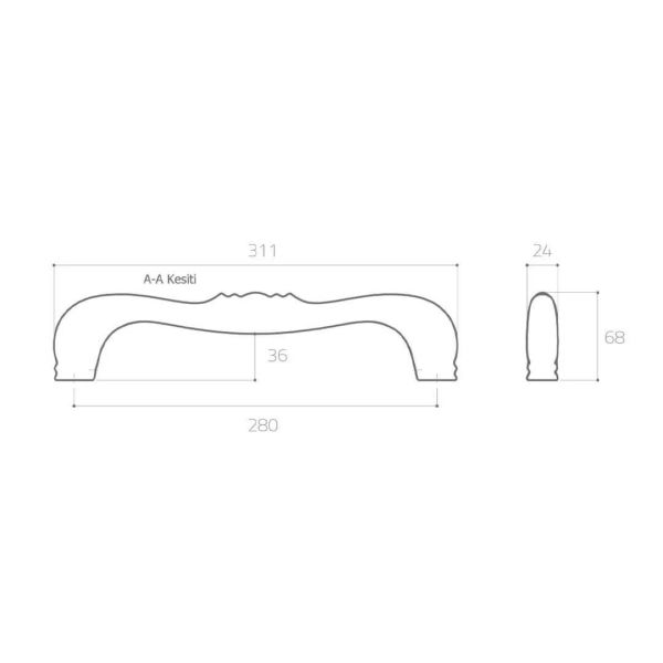 9560 280 mm Çekme Kol Antik Saten Mat