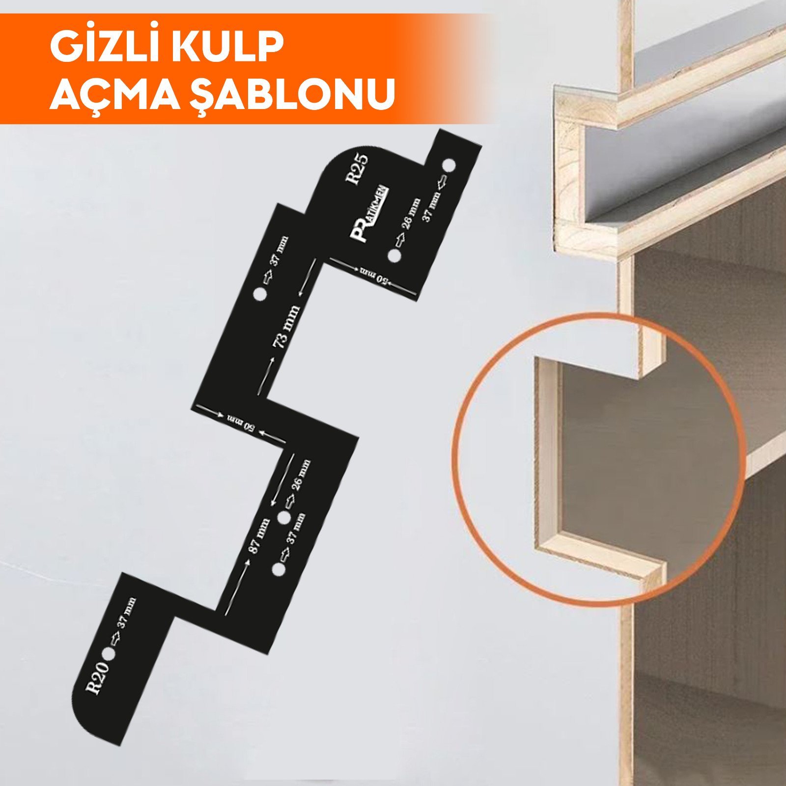 SL0546 Gizli Kulp Açma Şablonu
