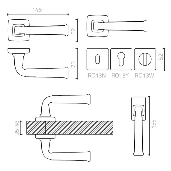 ASTORIA Antik Saten Mat  Kapı Kolu Wc