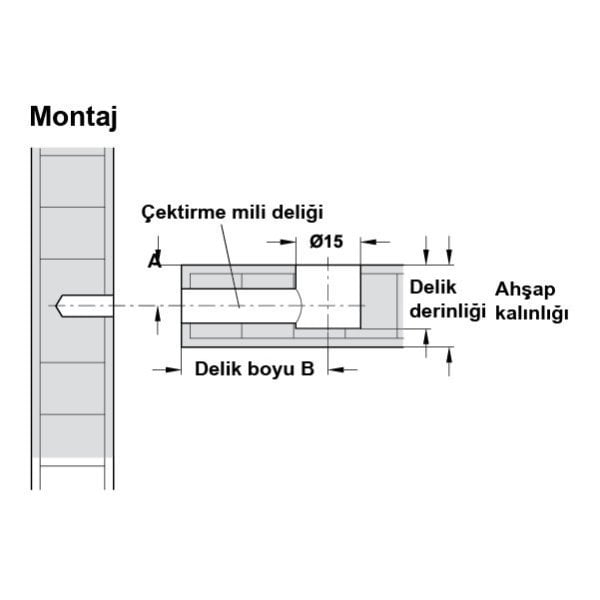 Minifix Gövde Nikel 15/18mm