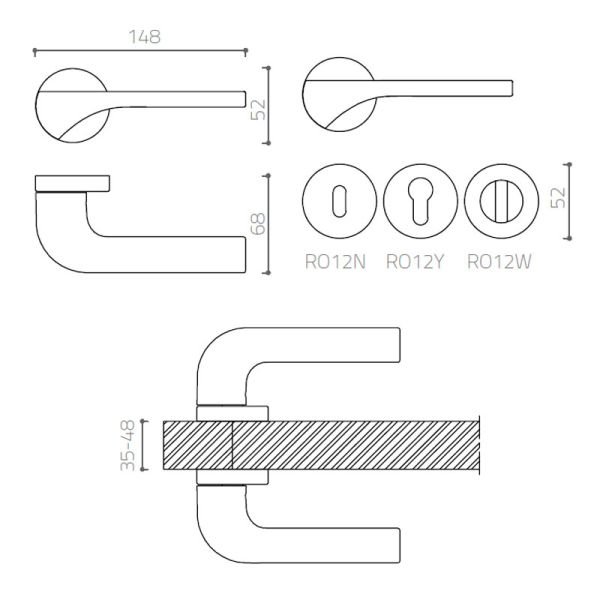 ATEN Krom  Kapı Kolu Yale
