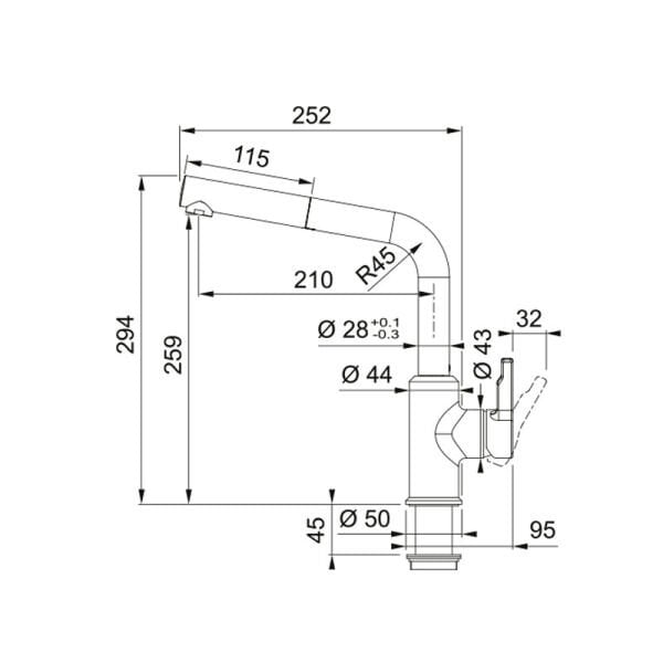 Batarya Urban Doccia Nero 115.0595.091