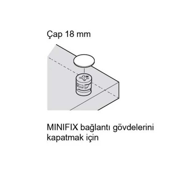 Minifix Tıpası beyaz/krem/kahve (100ad) Beyaz