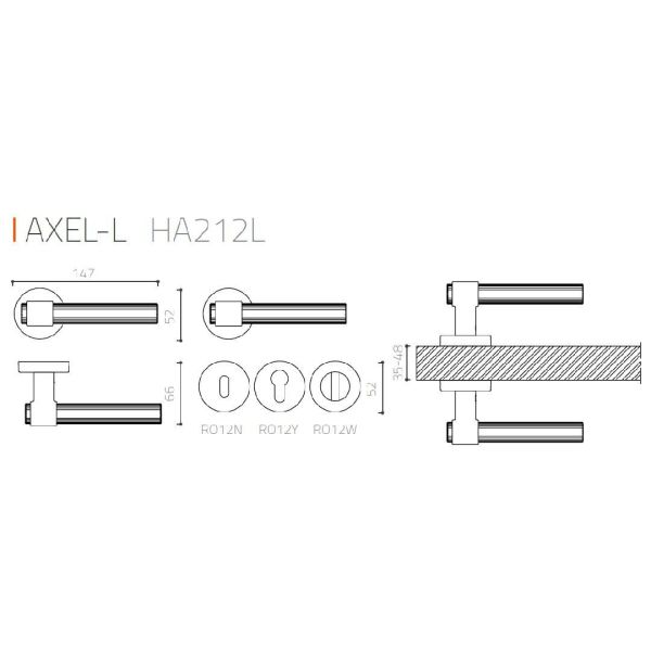 AXEL-L Altın  Kapı Kolu Oda