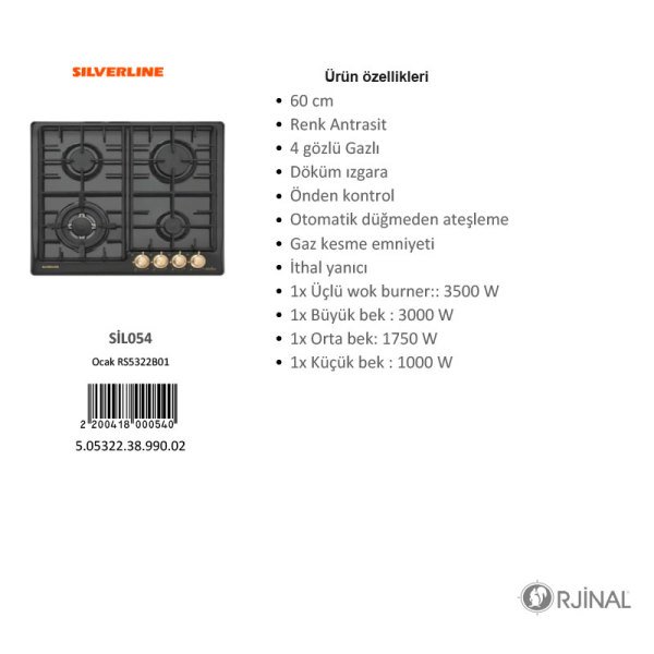 (#) Ocak RS5322B01 60cm Siyah