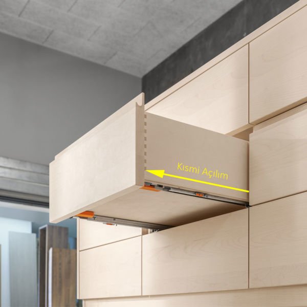 Tandem Frenli Kısmi Açılım Ray Takımı 55 cm