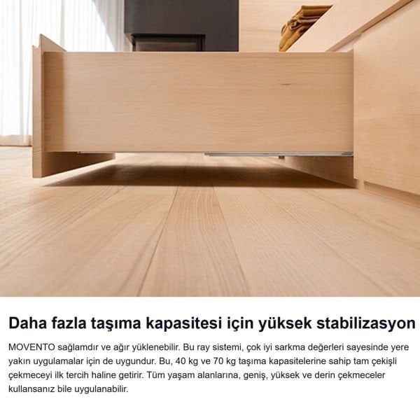 Movento Frenli Tam Açılım Ray Takımı