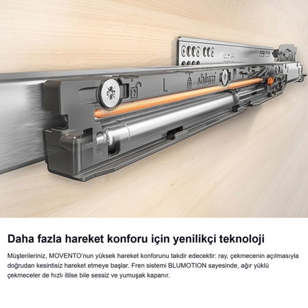 Movento Frenli Tam Açılım Ray Takımı